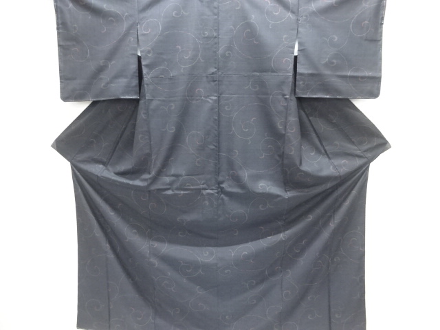 JAPANESE KIMONO / UNUSED DORO OSHIMA TSUMUGI (7 maruki) / WOVEN ARABESQUE PATTERN 